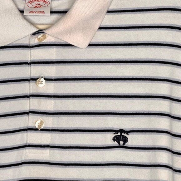 Brooks Brothers 346 Mens XXL Polo Shirt Cotton Striped Everyday Golf Old Money - Picture 3 of 7